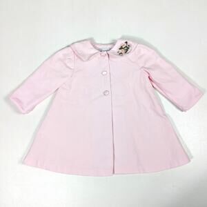 Vtg Sylvia Whyte Dress Jacket Girls Sz 2T Pink Button Down Lined Easter
